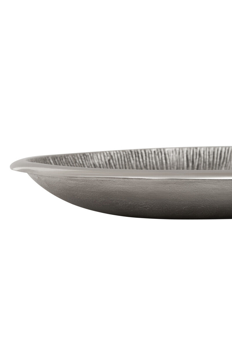 Silva Small Oak Effect Silver Bowl