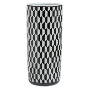 Marlo Black and White Geometric Print Ceramic Umbrella Stand