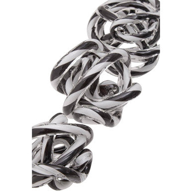 Knot Decor Black And White Glass Ornament