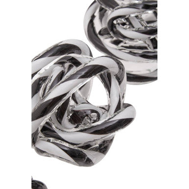 Knot Decor Black And White Glass Ornament