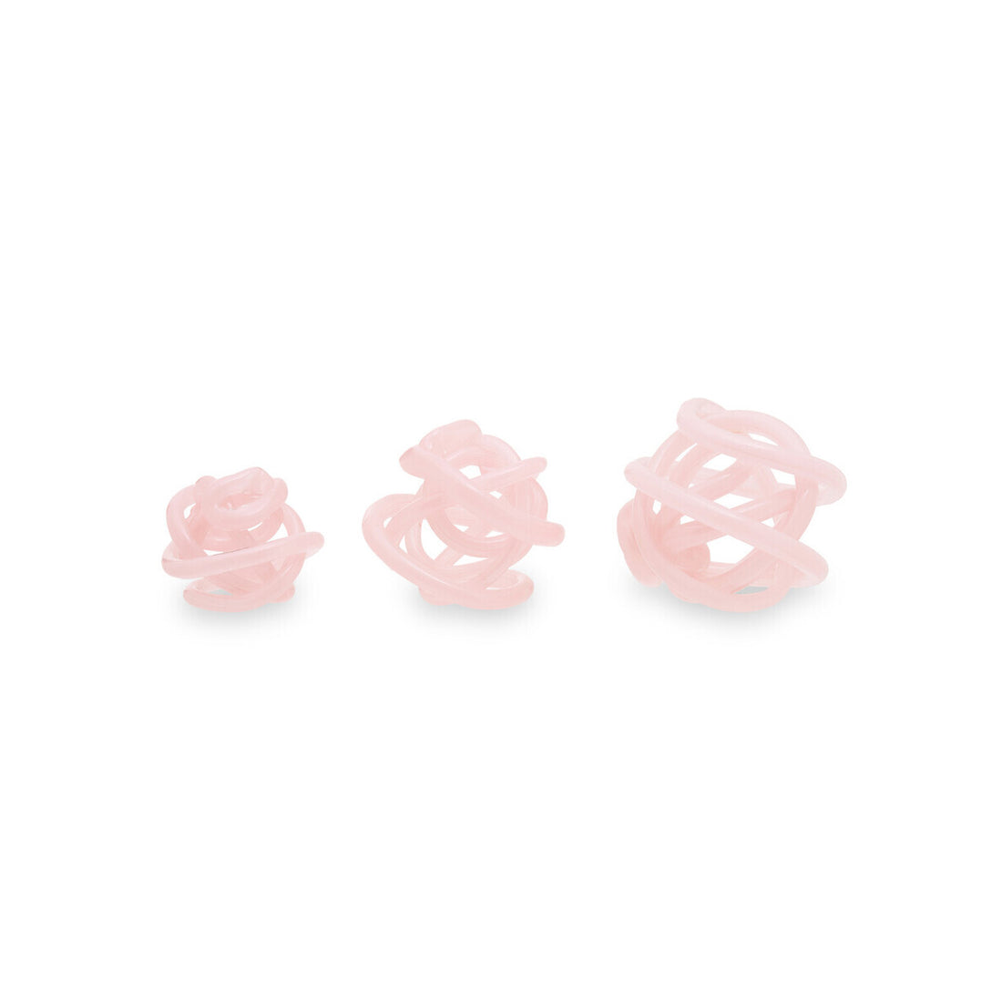Knot Decor Set of 3 Pink Glass Ornament