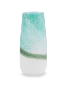 Celia Large Turquoise and White Ombre Vase