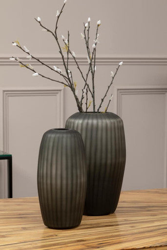Hessa Small Dark Grey Glass Vase - Image 3