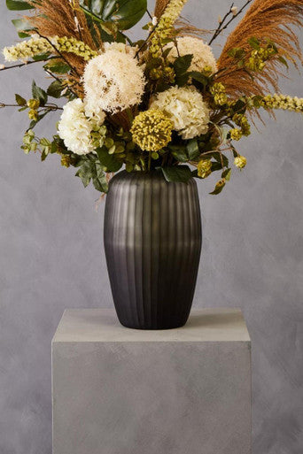 Hessa Large Dark Grey Glass Vase - Image 4