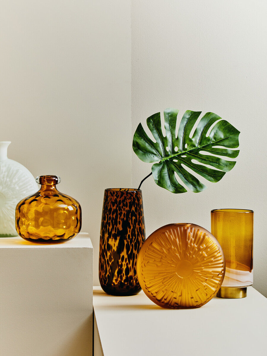 Hadia Amber Glass Vase