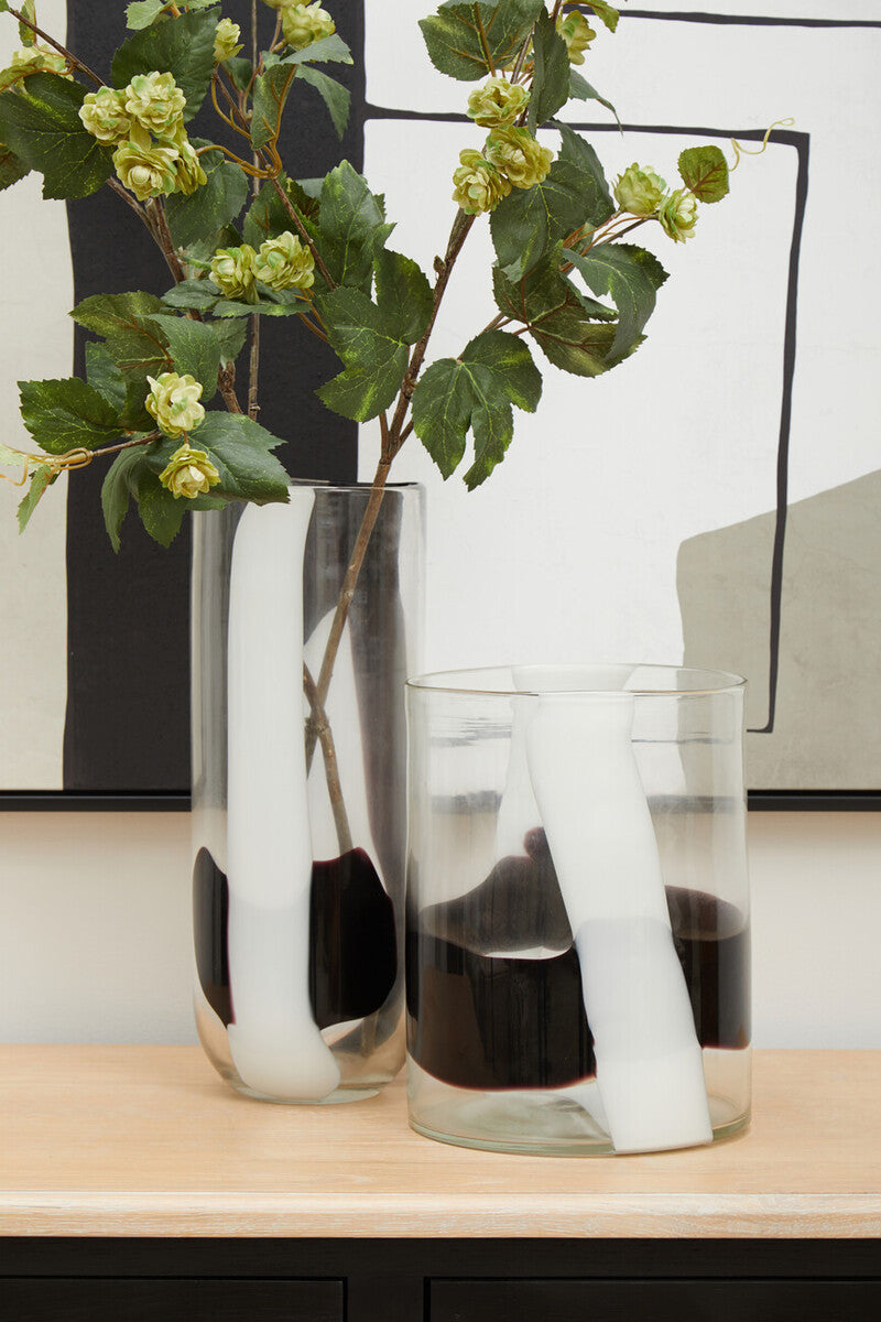 Hania Small Glass Vase with Abstract Pattern - Image 3