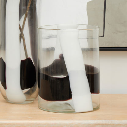 Hania Small Glass Vase with Abstract Pattern