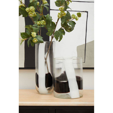 Hania Large Glass Vase with Abstract Pattern - Image 3