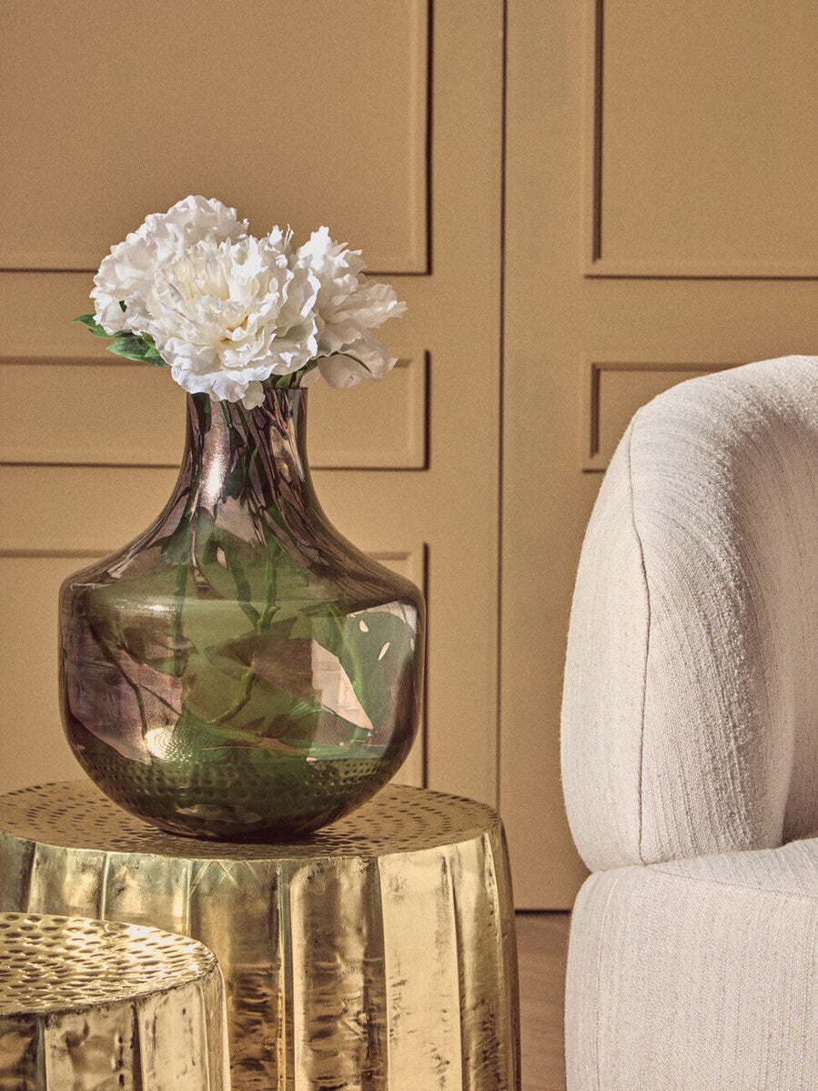 Herbie Green and Gold Small Glass Vase