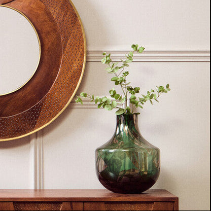 Herbie Green and Gold Large Glass Vase