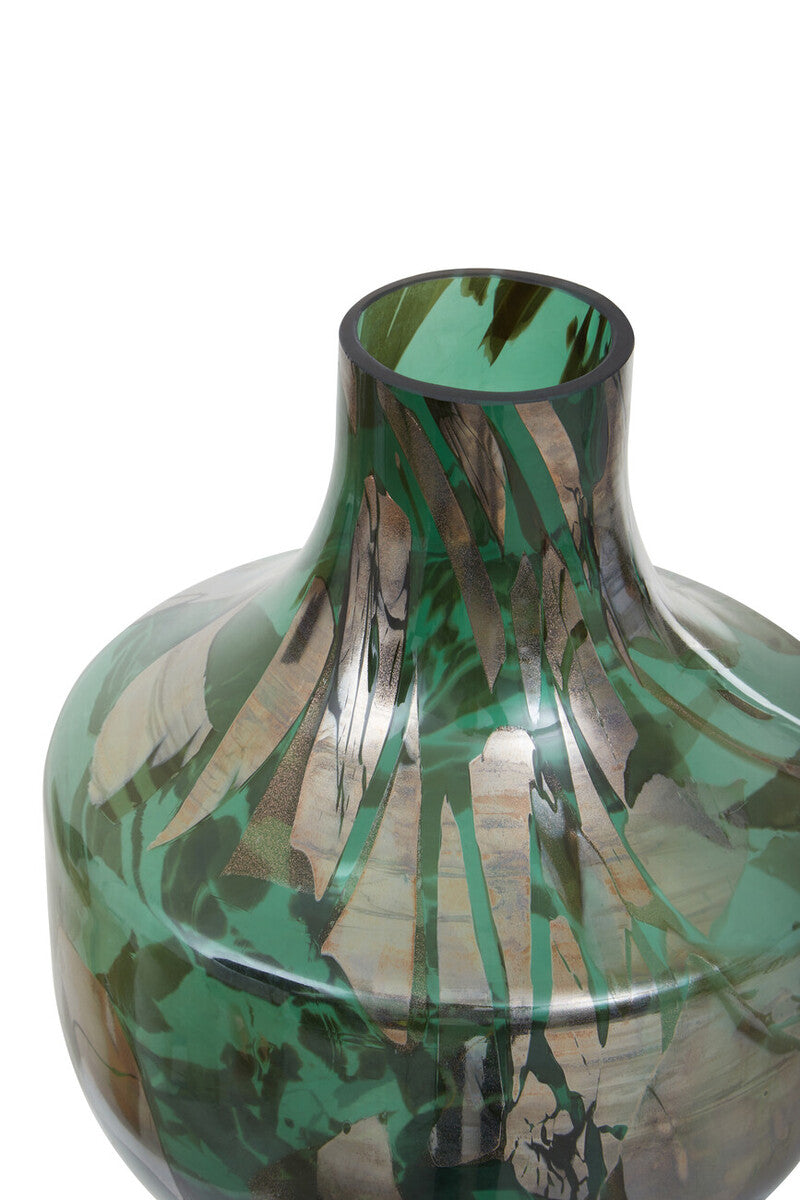 Herbie Green and Gold Large Glass Vase - Image 15