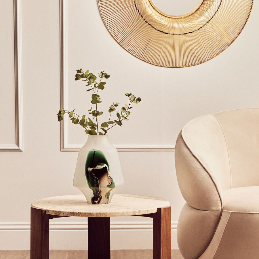 Hakan Glass Vase with Marbled Design