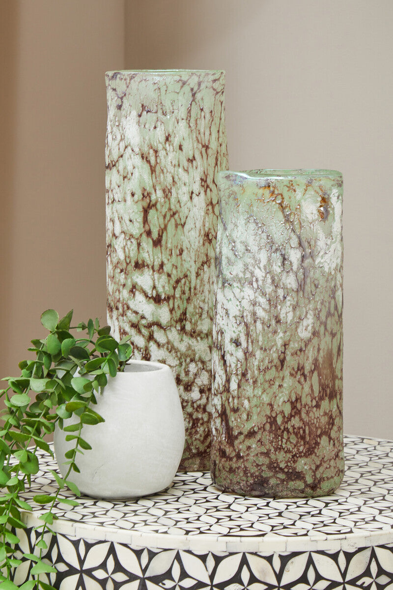 Harri Large Glass Marble Effect Vase