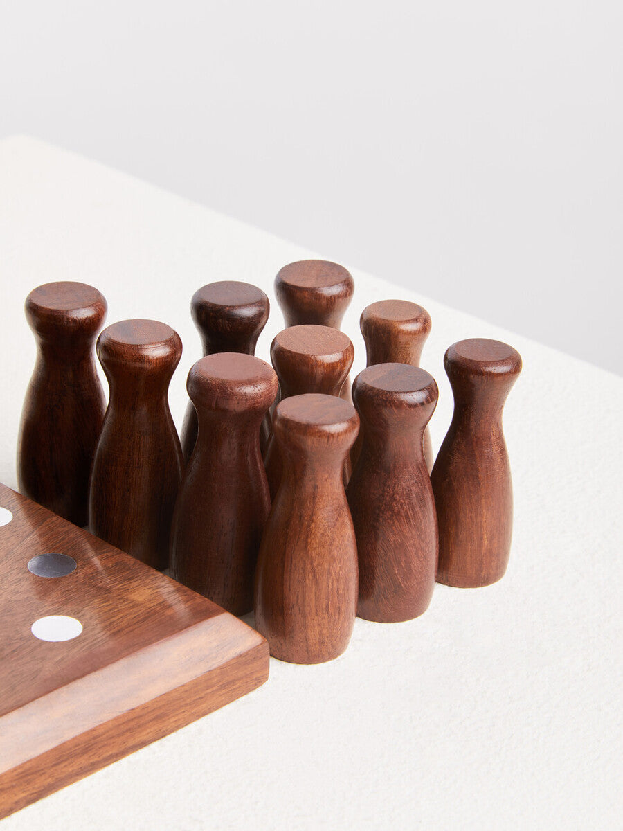 Churchill Games Sheesham Wood Bar Skittle Set - Image 5