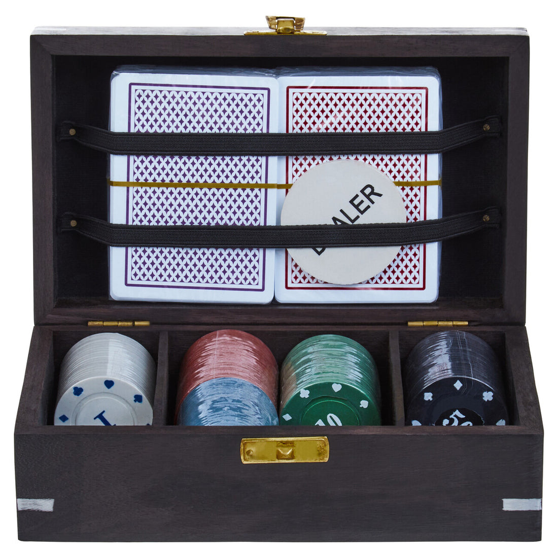 Churchill Games Black Sheesham Wood Poker Set - Image 3