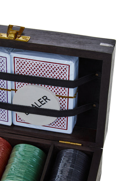 Churchill Games Black Sheesham Wood Poker Set