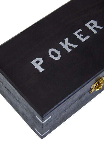 Churchill Games Black Sheesham Wood Poker Set