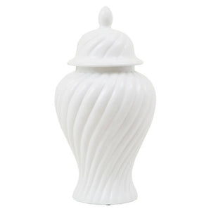 Damson Large Ceramic White Jar