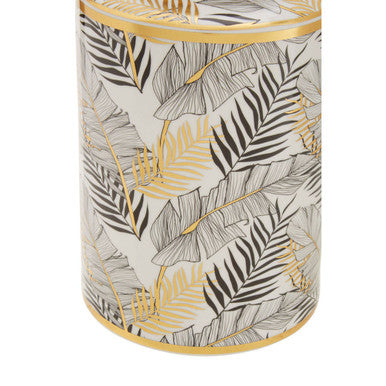 Doria Small Leaf Design Ceramic Jar