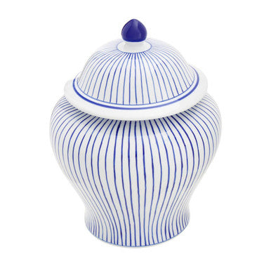 Damson Small White And Blue Ceramic Jar