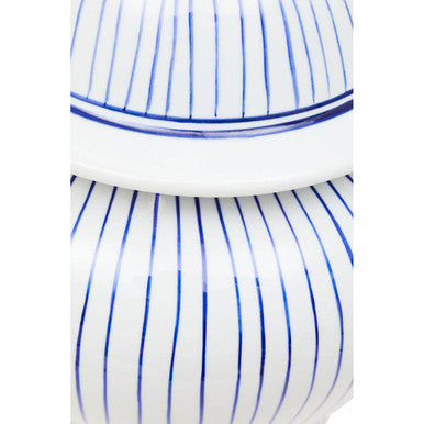 Damson Large White And Blue Ceramic Jar - Image 4