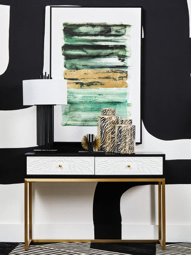 Doria Small White And Gold Finish Ceramic Jar