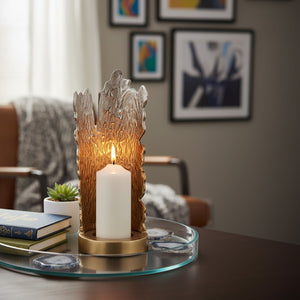 Small Ombre Silver and Gold Finish Candle Holder | Dion