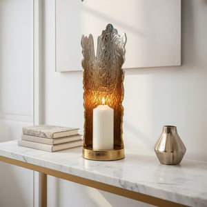Large Ombre Silver and Gold Finish Candle Holder | Dion