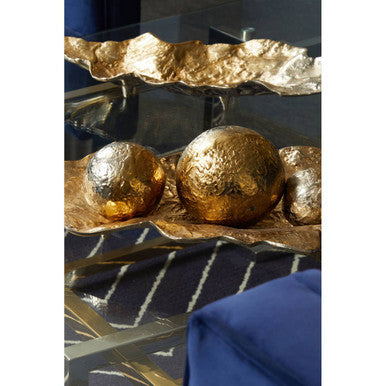 Dion Set Of Three Ombre Silver and Gold Finish Deco Balls - Image 5