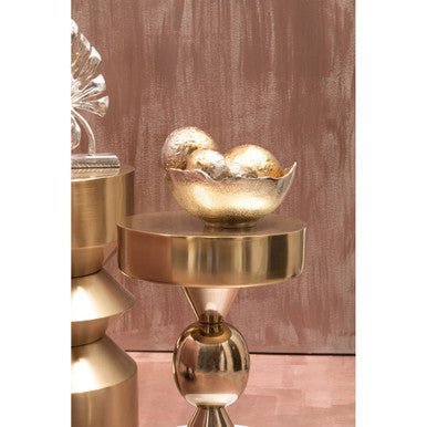 Dion Set Of Three Ombre Silver and Gold Finish Deco Balls