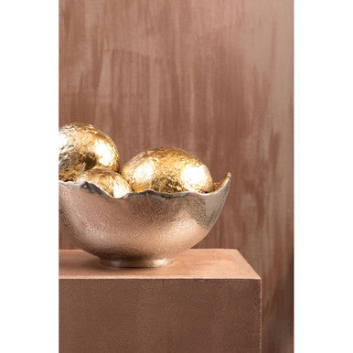 Dion Set Of Three Ombre Silver and Gold Finish Deco Balls - Image 8