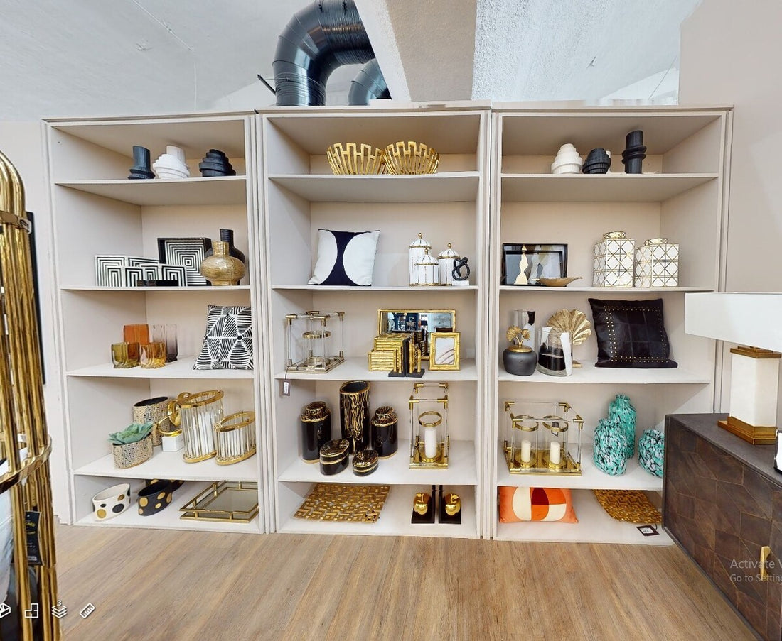 Deomali Small Abstract Gold Finish Vase