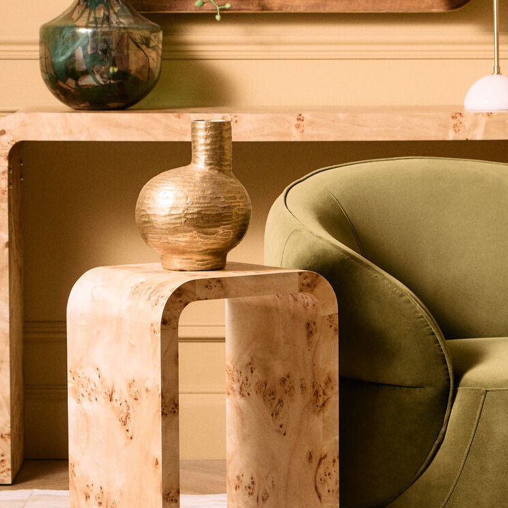 Deomali Small Abstract Gold Finish Vase