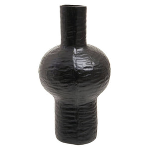 Large Abstract Black Finish Vase | Deomali