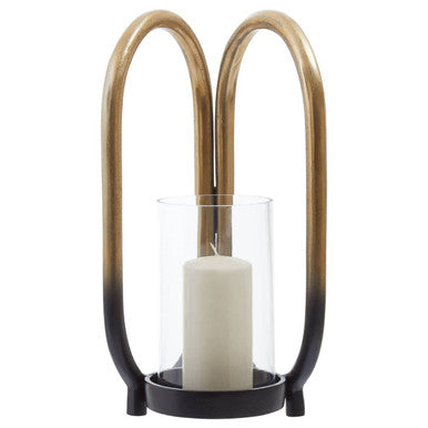 Deomali Small Ombre Black and Gold Finsh Candle Holder