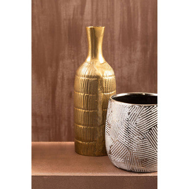 Deomali Small Gold Finish Bottle Vase