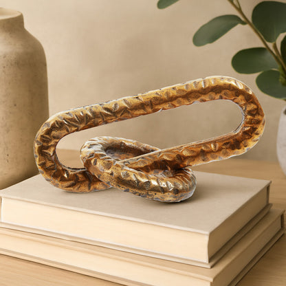 Prato Hammered Gold Chain Sculpture