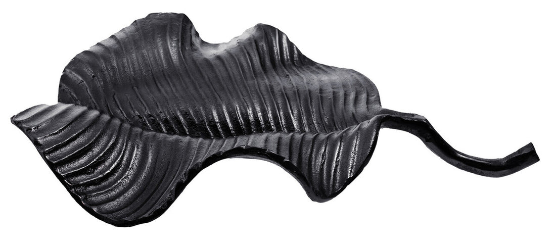 Prato Black Finish Leaf Dish