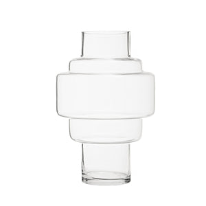 Cayden Stacked Design Small Glass Vase