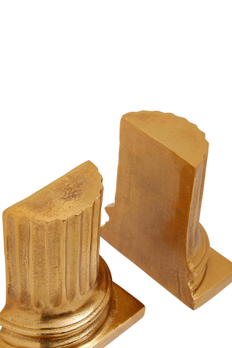 Kensington Townhouse Set of 2 Gold Pillar Bookends - Image 4