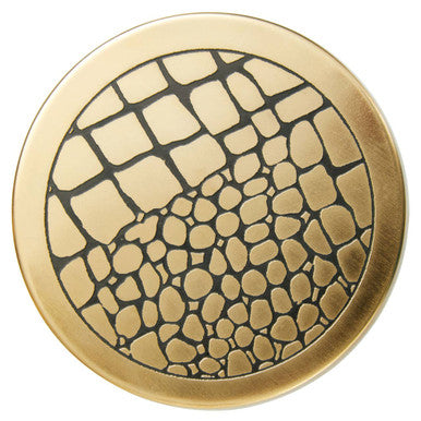 Meko Set of 4 Gold Finish Croc Pattern Coasters And Holder
