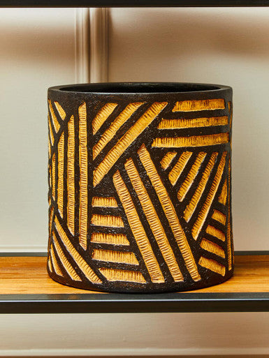 Darnell Natural And Black Planter