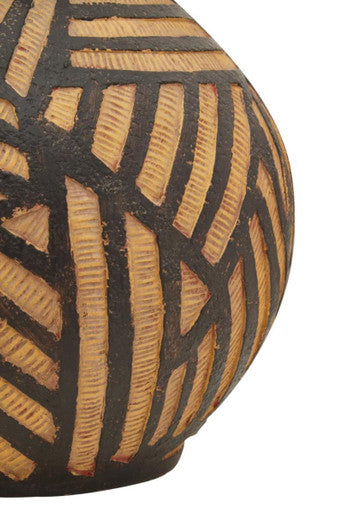 Darnell Round Natural And Black Planter