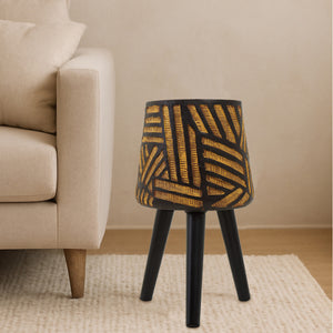 Darnell Natural And Black Planter With Angular Legs