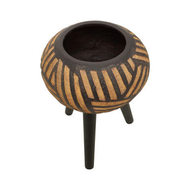 Darnell Natural And Black Tapered Planter