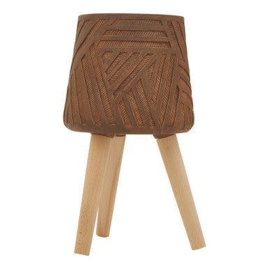 Darnell Brown Planter With Angular Legs