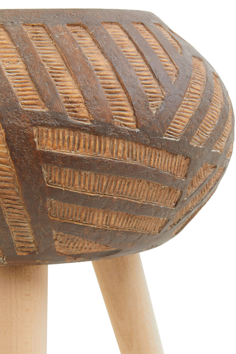Darnell Round Brown Planter With Angular Legs