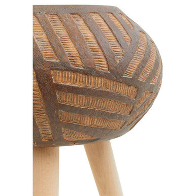 Darnell Round Brown Planter With Angular Legs