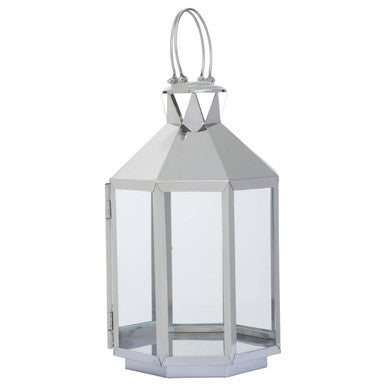 Herber Large Silver Steel Lantern