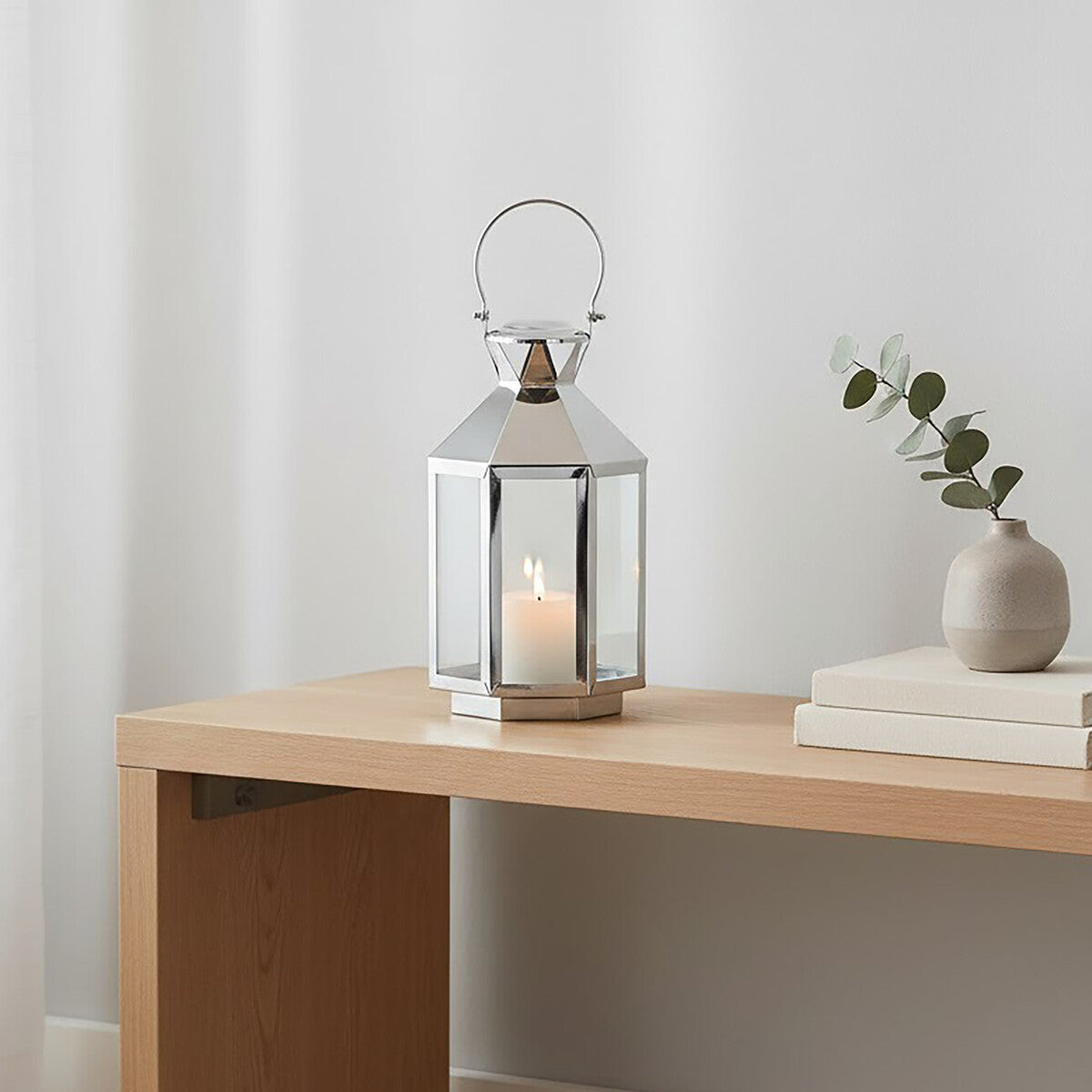 Herber Small Silver Steel Lantern